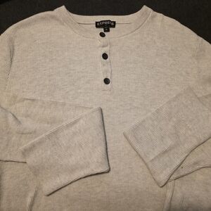 Express Off-White Henley Top